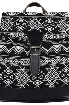 Nava Black Jacquard Backpack