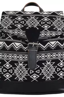 Nava Black Jacquard Backpack