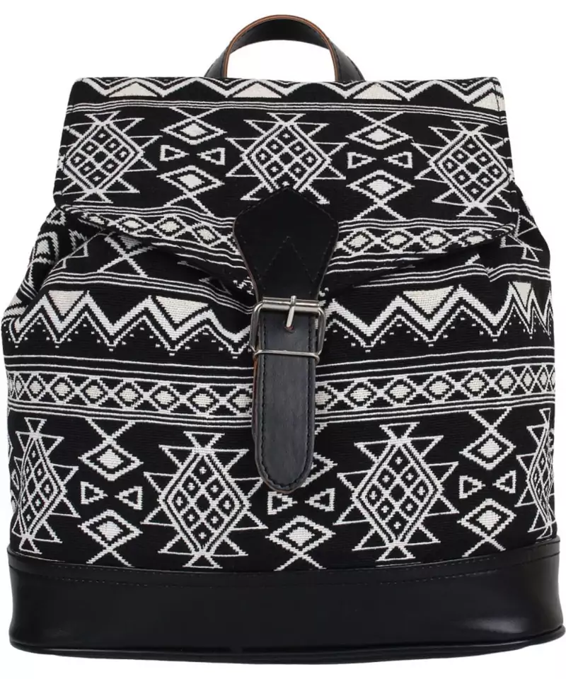 Nava Black Jacquard Backpack