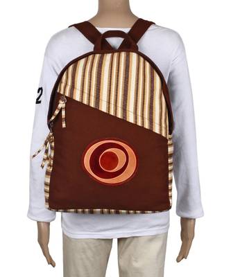 Streak Brown Canvas Backpack 5