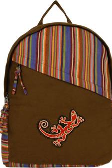 Streak Green Canvas Backpack