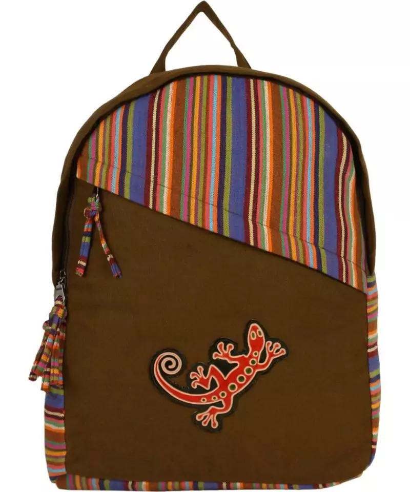 Streak Green Canvas Backpack