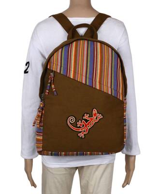Streak Green Canvas Backpack 5