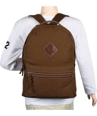Classic Khaki Canvas Backpack 5