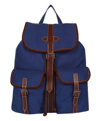 Classic Blue Canvas Backpack 1