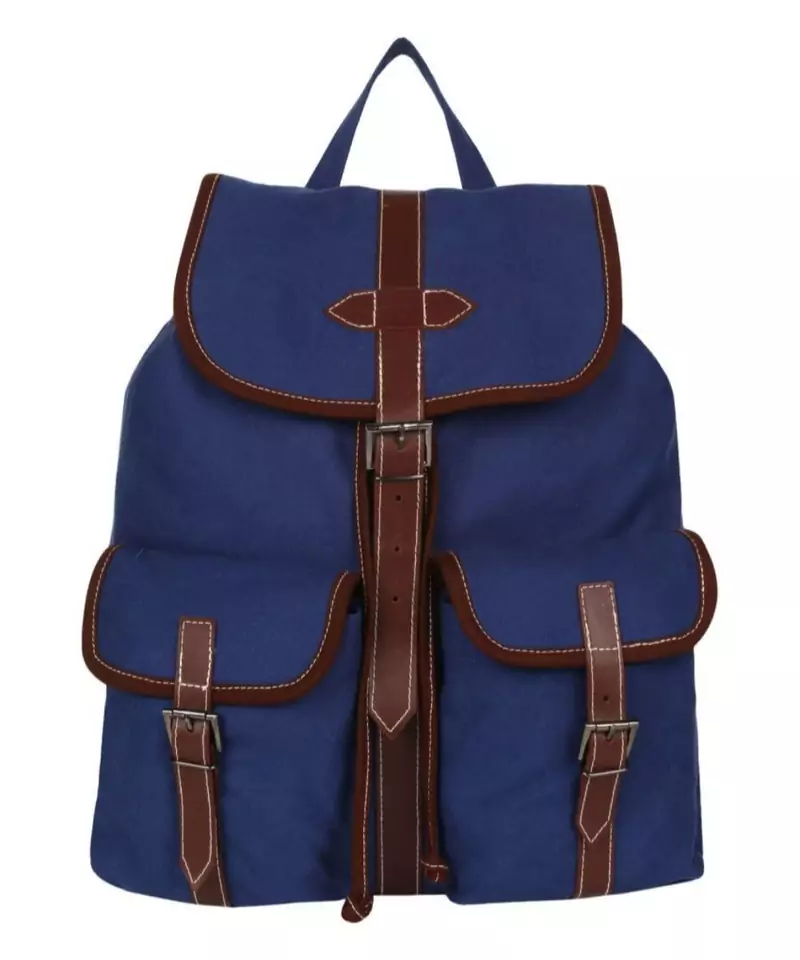 Classic Blue Canvas Backpack