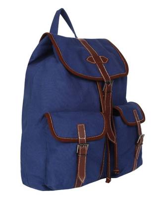 Classic Blue Canvas Backpack 2