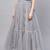 Grey Net Solid Ruffle Skirt