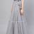 Grey Net Solid Ruffle Skirt