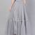 Grey Net Solid Ruffle Skirt