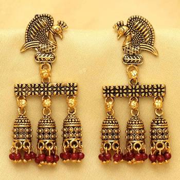Maroon jhumkas 1