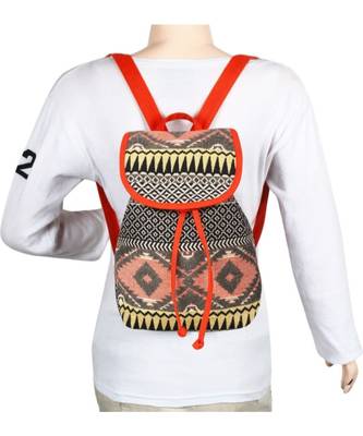 Nava Orange Canvas Backpack 5