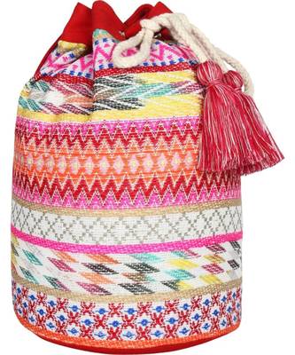 Nava Pink Jacquard Backpack 2