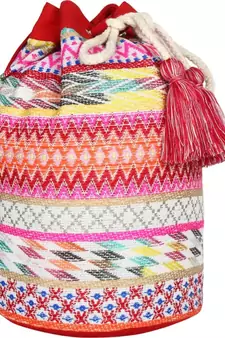 Nava Pink Jacquard Backpack