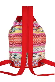 Nava Pink Jacquard Backpack