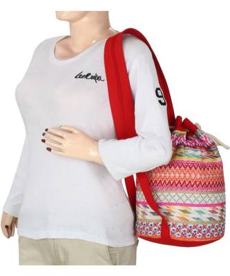 Nava Pink Jacquard Backpack 5