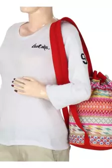 Nava Pink Jacquard Backpack
