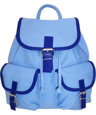 Monochrome Blue Canvas Backpack 1