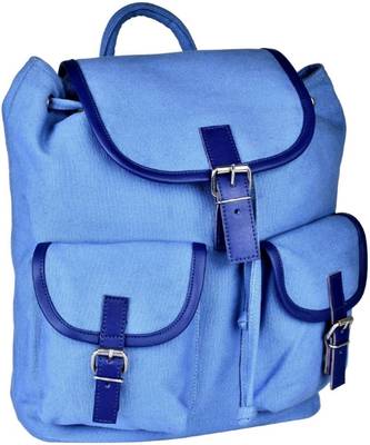 Monochrome Blue Canvas Backpack 2