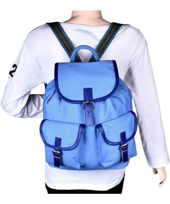 Monochrome Blue Canvas Backpack 5