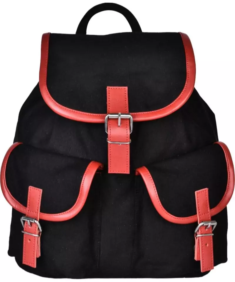 Monochrome Black Canvas Backpack