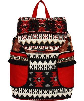 Nava Red Cotton Backpack 1