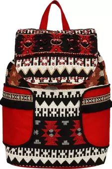 Nava Red Cotton Backpack