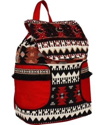 Nava Red Cotton Backpack 2