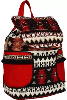 Nava Red Cotton Backpack