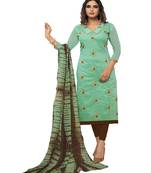 Green embroidered chanderi silk salwar