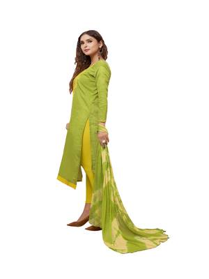 Light-green embroidered chanderi silk salwar 3