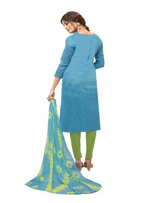 Sky-blue embroidered chanderi silk salwar 2