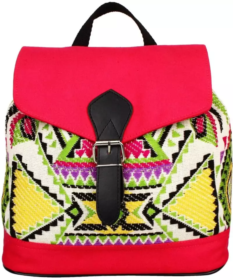 Nava Pink Jacquard Backpack