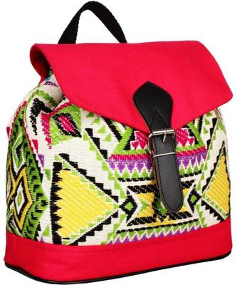 Nava Pink Jacquard Backpack 2