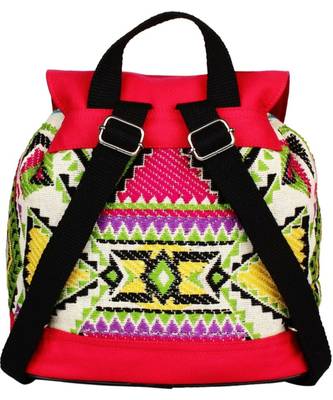 Nava Pink Jacquard Backpack 4