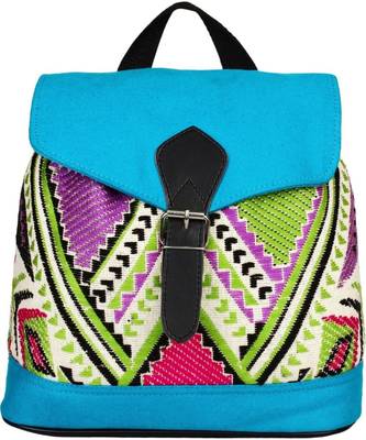 Nava Blue Jacquard Backpack 1
