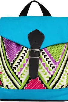 Nava Blue Jacquard Backpack