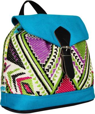 Nava Blue Jacquard Backpack 2
