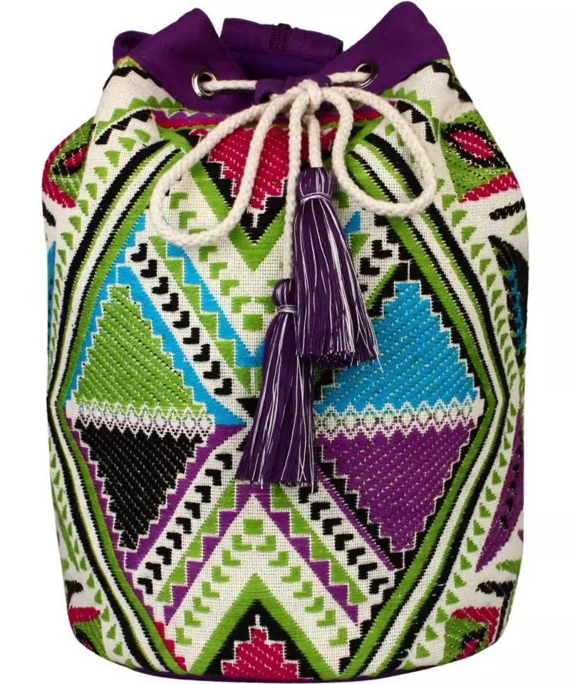 Nava Purple Jacquard Backpack