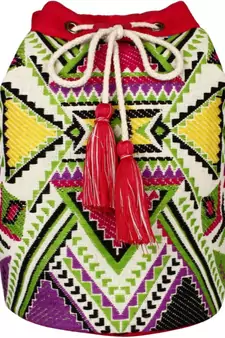 Nava Red Jacquard Backpack