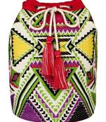 Nava Red Jacquard Backpack