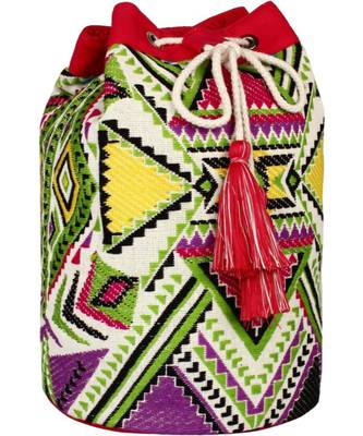 Nava Red Jacquard Backpack 2