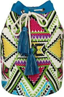 Nava Blue Jacquard Backpack