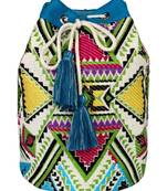 Nava Blue Jacquard Backpack