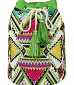 Nava Green Jacquard Backpack