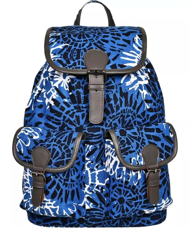 Florid Blue Canvas Backpack