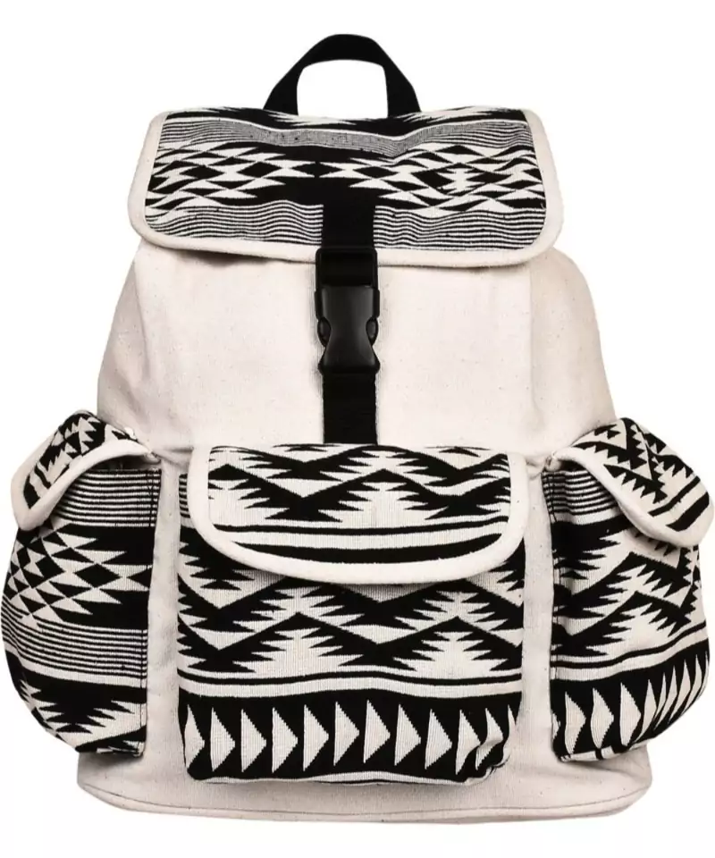 Monochrome White Canvas Backpack