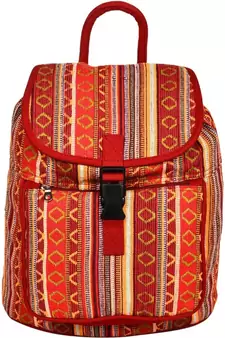 Nava Orange Jacquard Backpack