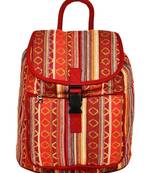 Nava Orange Jacquard Backpack