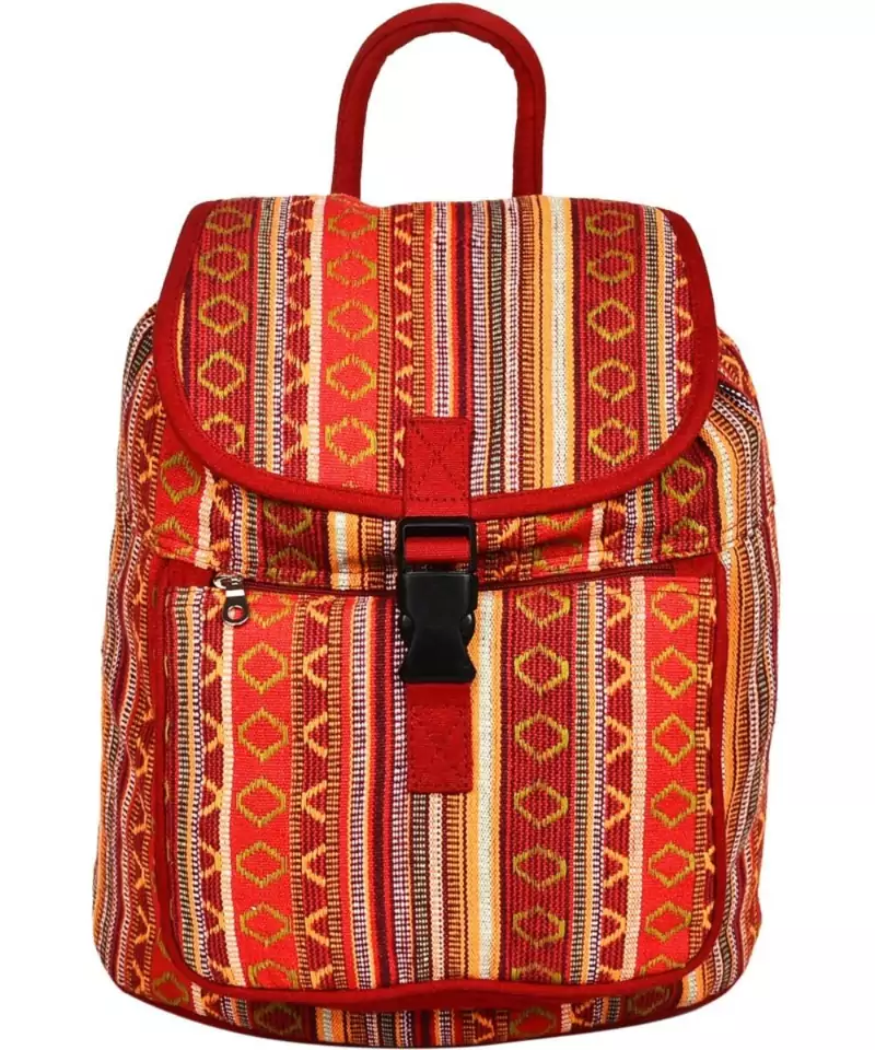 Nava Orange Jacquard Backpack